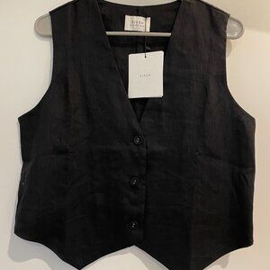 NWT DISSH Linen Vest size 8 black